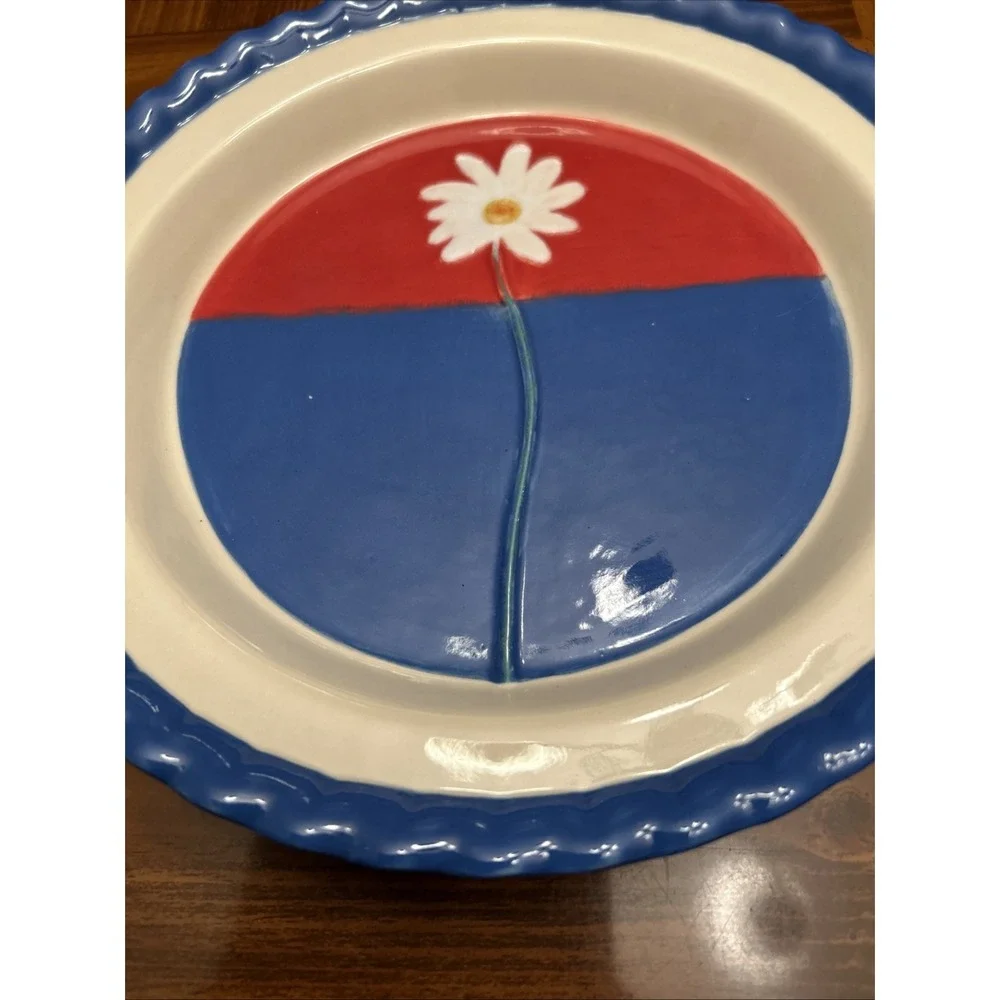 11 Inch Department 56 Yankee Doodle‎ Pie Plate Red White Blue